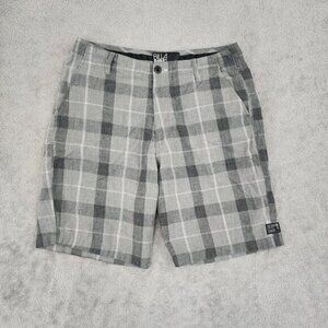 Billabong Mens Gray Plaid Shorts‎ Size 34x10